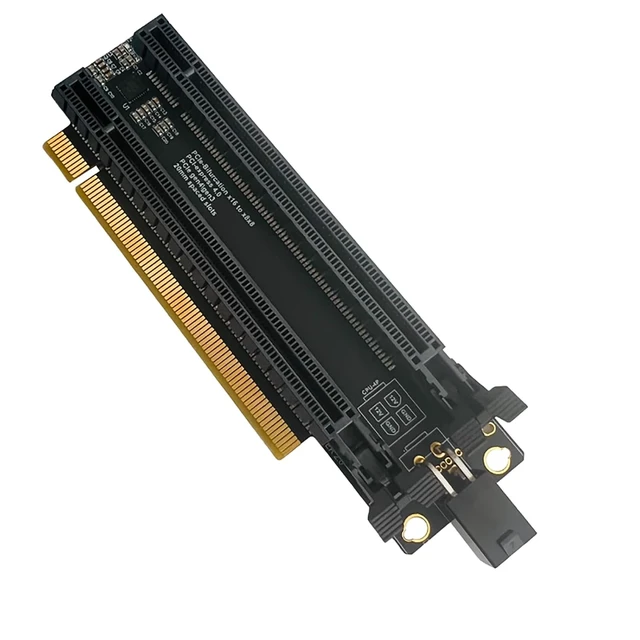 Alt view image 3 of 6 - PCI-e 4.0 16X to 2 Ports PCIe 8X/16X Expansion Card,PCIe Bifurcation x16 to x8x8 Split Card with ATX 4pin Power Cable