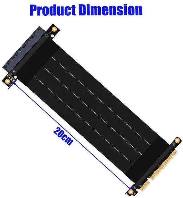 Alt view image 3 of 5 - PCI-e Express 8X Riser Extender Extension Card with 20CM High Speed Flex Cable