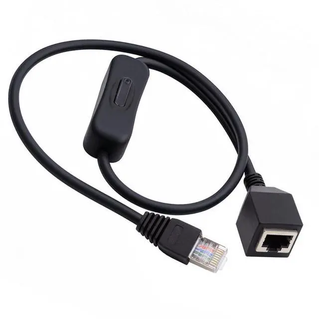 Main image of xiwai RJ45 Male to Female CAT6 8P8C STP UTP Extension Cable with On/Off 304 Singal Switch LAN Ethernet Network Patch Cord 60cm/1.8ft