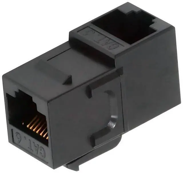 Main image of xiwai Up Angled 90 Degree UTP CAT6 Keystone Insert Adapter RJ45 Female to Female UTP CAT6 Keystone Inline Coupler for Wall Plate Outlet Panel Black
