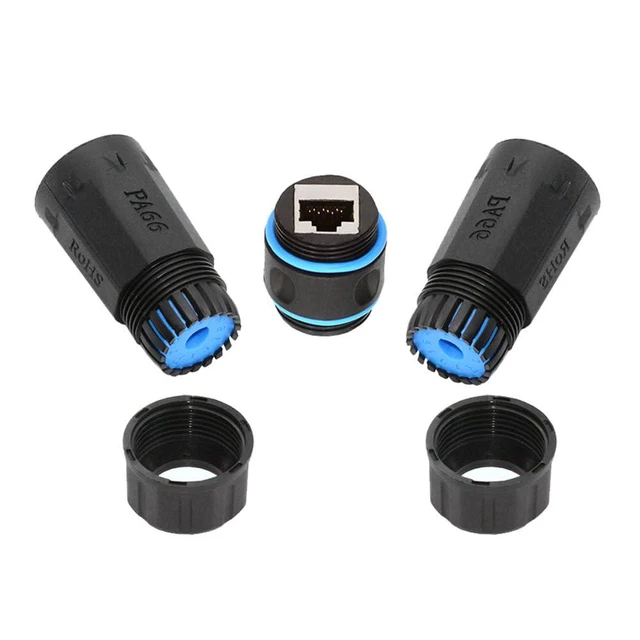 Main image of xiwai IP68 Connector Waterproof RJ45 Female to CAT6 Female Coupler M20 Locking Nut Ethernet Networking Patch Extension Adapter