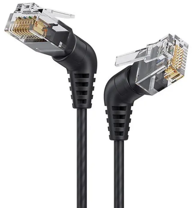 Main image of xiwai RJ45 8P8C 1000Mbps Male to Male Network 360 Degrees Rotated Angled Cable CAT6 UTP for LAN Ethernet Network 1.0M/3.3FT