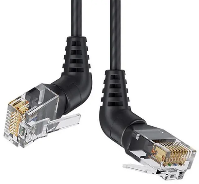 Main image of xiwai RJ45 8P8C 1000Mbps Male to Male Network 360 Degrees Rotated Angled Cable CAT6 UTP for LAN Ethernet Network 0.5M/1.6FT