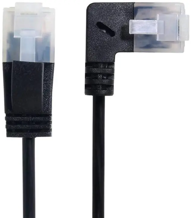 Main image of xiwai Ultra Slim Cat6 Ethernet Cable RJ45 Left Angled to Straight UTP Network Cable Patch Cord 90 Degree Cat6a LAN for Laptop Router TV Box (2.0m)