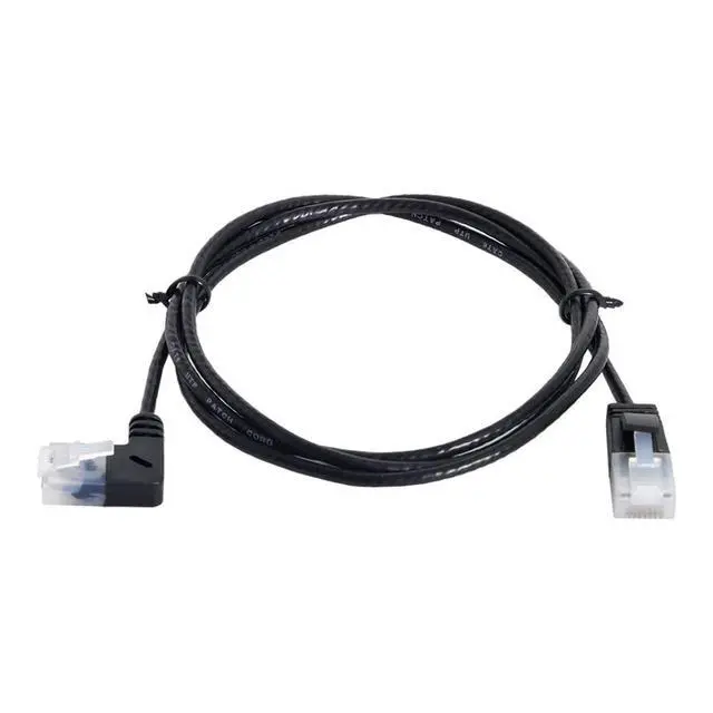 Alt view image 3 of 7 - xiwai Ultra Slim Cat6 Ethernet Cable RJ45 Left Angled to Straight UTP Network Cable Patch Cord 90 Degree Cat6a LAN for Laptop Router TV Box (2.0m)