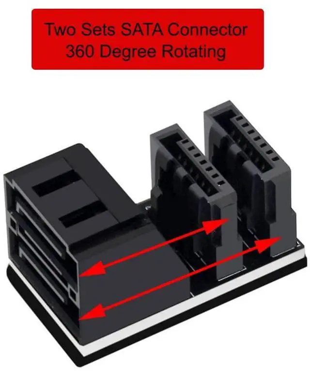 Alt view image 3 of 7 - SATA 7Pin Female to 7Pin Male Vertical 90 Degree Angled Adapter Low Profile for Desktops SSD HDD Mainboard Motherboard