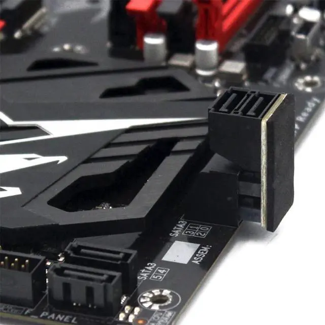 Alt view image 6 of 7 - SATA 7Pin Female to 7Pin Male Vertical 90 Degree Angled Adapter Low Profile for Desktops SSD HDD Mainboard Motherboard