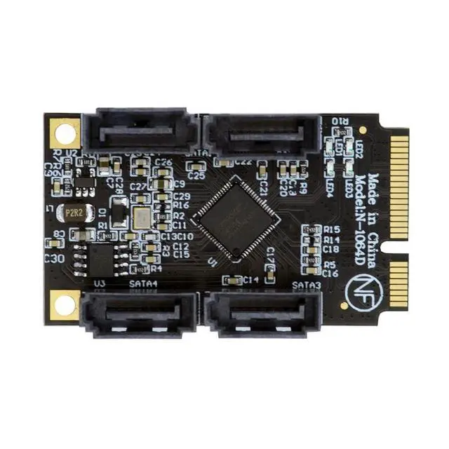Alt view image 4 of 7 - xiwai Mini PCI Express PCI-E to SATA 3.0 Extension Card, 4-Ports Adapter Converter 6Gbps Hard Drive for SSD