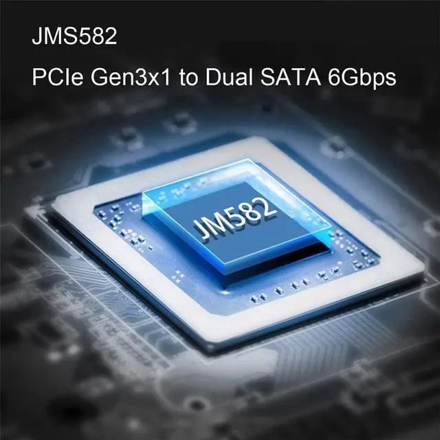 Alt view image 5 of 7 - xiwai NGFF Key A+E PCI Express to SATA 3.0 6Gbps Dual Ports Adapter Converter Hard Drive Extension Card JMB582 2230