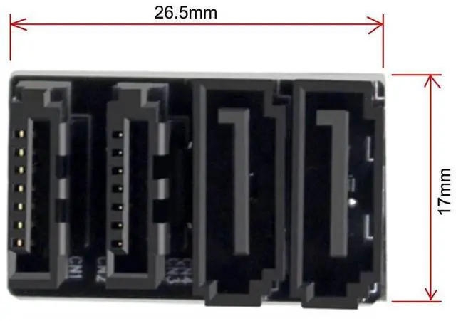 Alt view image 5 of 7 - xiwai SATA 7Pin Female to 7Pin Male 360 Degree Angled Adapter Dual Port Low Profile for Desktops SSD HDD Mainboard Motherboard