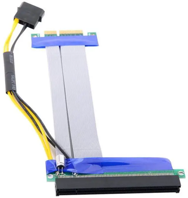 Main image of CY PCI-E Express 4X to 16x Flex Cable Riser Card Extender Converter Adapter with 4pin 15cm