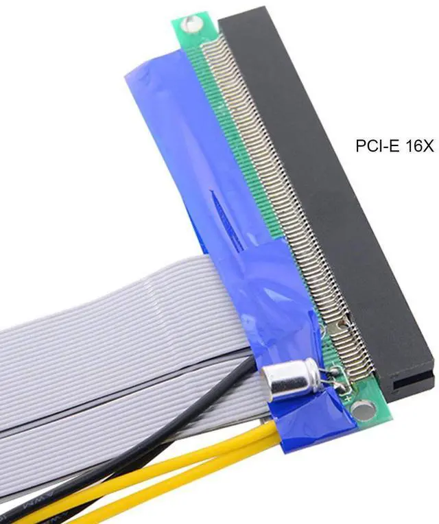 Alt view image 3 of 6 - CY PCI-E Express 4X to 16x Flex Cable Riser Card Extender Converter Adapter with 4pin 15cm