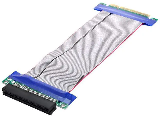 Alt view image 2 of 6 - xiwai PCI-E Express 8X to 8X Male to Female Extension PCIE 3.0 Slot Riser Extender Card Ribbon Flexible Cable 20cm