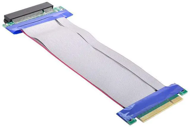 Alt view image 3 of 6 - xiwai PCI-E Express 8X to 8X Male to Female Extension PCIE 3.0 Slot Riser Extender Card Ribbon Flexible Cable 20cm