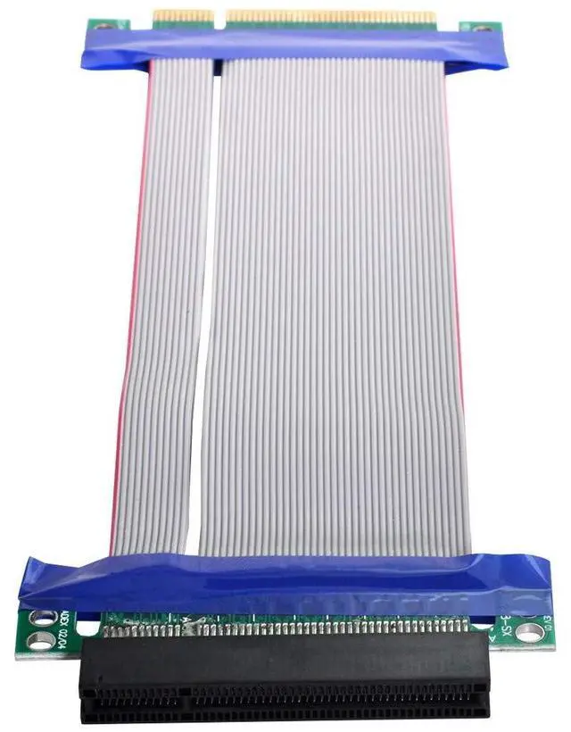 Alt view image 5 of 6 - xiwai PCI-E Express 8X to 8X Male to Female Extension PCIE 3.0 Slot Riser Extender Card Ribbon Flexible Cable 20cm