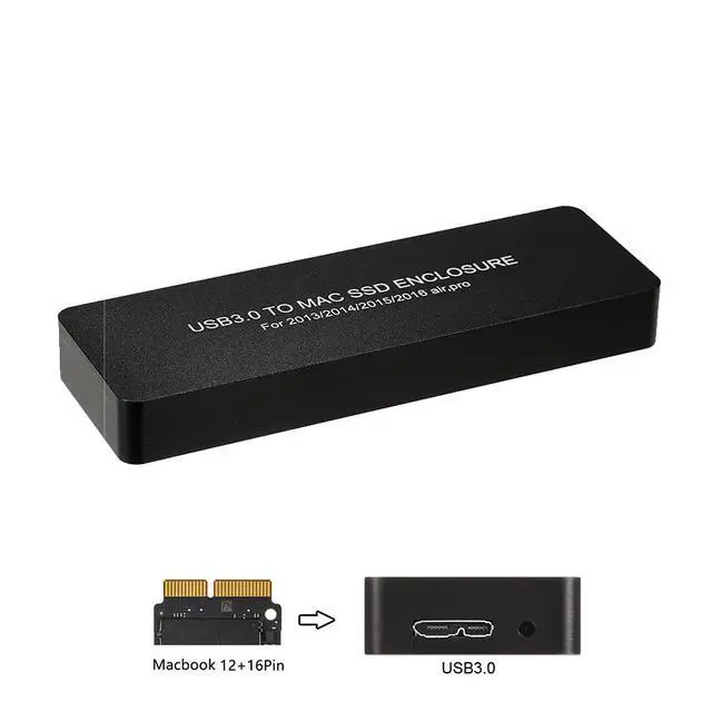 Alt view image 7 of 7 - USB 3.0 to 16+12 Pin Air Pro 2013 2014 2015 2016 2017 SSD Portable Case Mobile Box HDD Enclosure