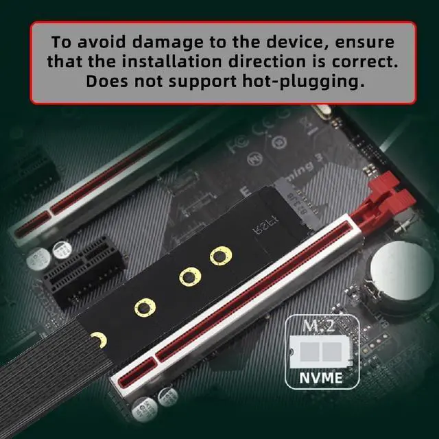 Alt view image 6 of 7 - M.2 NGFF NVMe M-Key to Up Angled PCI-E X1 X4 X8 X16 Socket Cable Graphics Card Extension Adapter PCI-Express