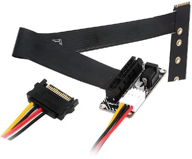 Main image of Angled Type 90 Degree M.2 NGFF NVMe M-Key to Up Angled PCI-E X1 X4 X8 X16 Socket Cable Graphics Card Extension Adapter PCI-Express