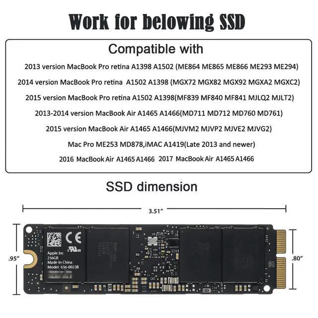 Alt view image 6 of 7 - xiwai PCI Express M.2 NGFF M-Key PCI-E 4X to 12Pin+16Pin Contacts SSD Convert Card for 2013 2014 2015 2016 2017 A1493 A1502 A1465 A1466