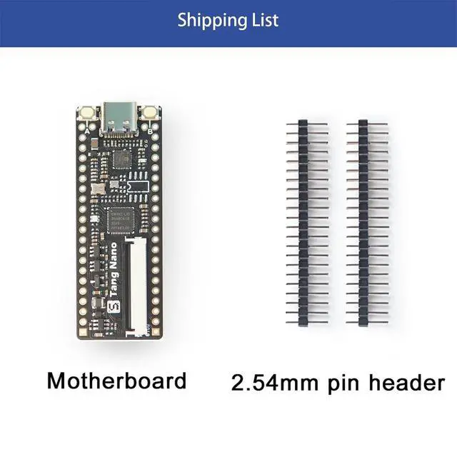Alt view image 2 of 7 - Sipeed Tang Nano 1K FPGA Development Board, GW1NZ-LV1 1152 LUT4 Onboard USB-JTAG Type-C 27MHz Oscillator RGB LCD VGA Support All IO Expanded, Compact Entry-Level Learning Kit for Student Maker