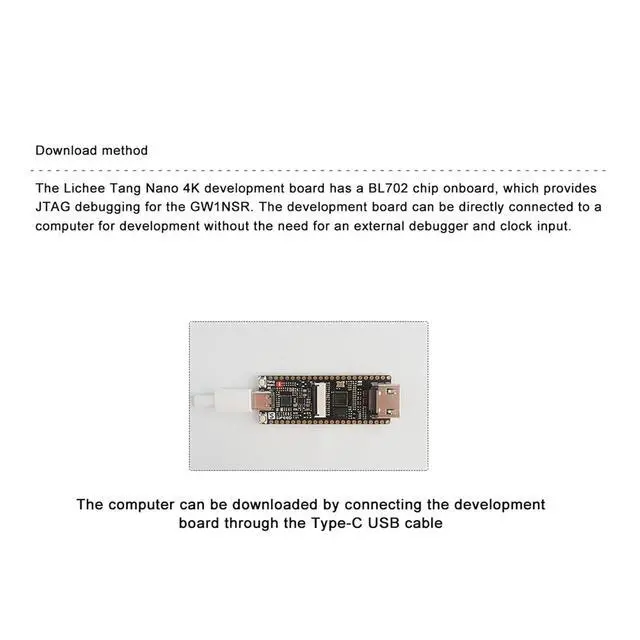 Alt view image 7 of 7 - Sipeed Tang Nano 4K FPGA Development Board GW1NSR-LV4 Chip 4608 LUT4, Onboard Type-C JTAG Interface, VGA RGB Display Support, Digital Circuit Learning Board for Electronic Project DIY (no Camera)