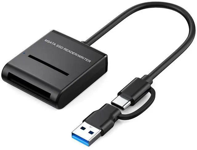 Main image of USB 3.0 USB-C Type-C & Type-A Dual Connector to MSATA SSD Docking External Cable Enclosure 5Gbps