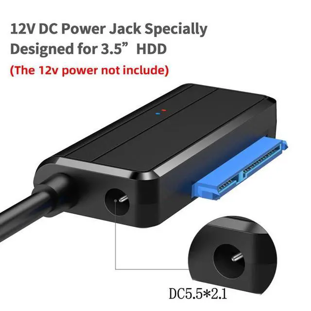 Alt view image 2 of 7 - USB 3.0 Type-A to SATA 7+15 22Pin Adapter Cable 5Gbps Angled Connector for 2.5inch 3.5inch Hard Disk Drive SSD for Desktop Laptop (Need 12V Power Supply)