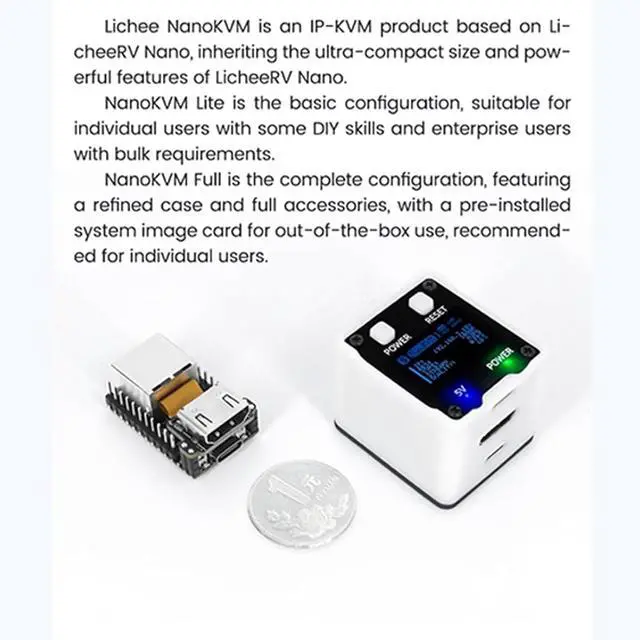 Alt view image 4 of 7 - Sipeed NanoKVM IP KVM Remote Control via the Internet, 1080P HDMI, Keyboard Video and Mouse Remote Control, Ideal mini KVM for Home Offices Data Centres Server Management (NanoKVM Full B)
