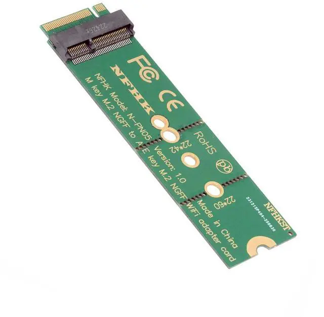 Main image of Key-E WiFi Riser Card Wireless to M.2 Key-M NVME Host Adapter Compatible with Wifi6 WIFI7 Networking Card