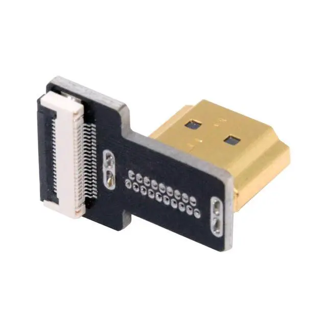Alt view image 2 of 7 - 5pcs Standard HDMI Type-A Male Connector Right Angled 90 Degree Flat FPC 1080p Compatible with FPV HDTV Camera Multicopter Aerial Photography