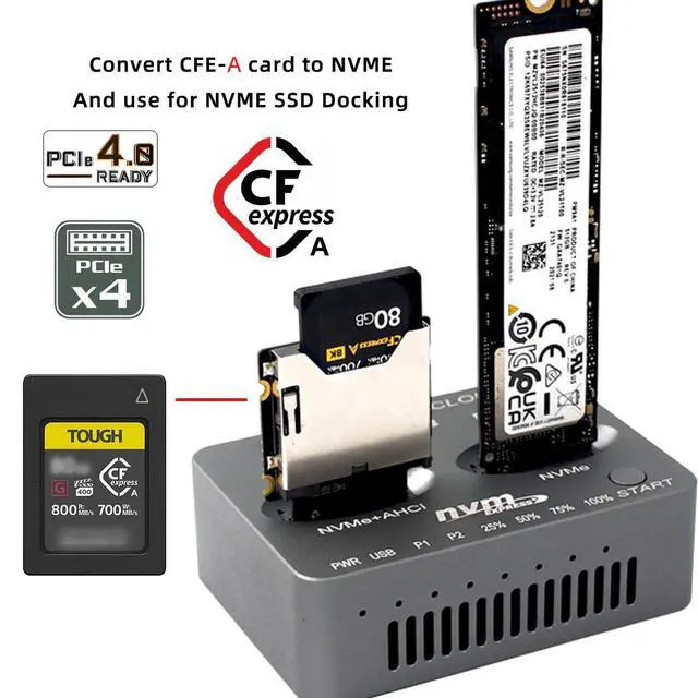 Alt view image 7 of 7 - M.2 NVMe M-Key Host to CFExpress Type-A CFA Extension Adapter M2 for CFE Support Camera Memory Card