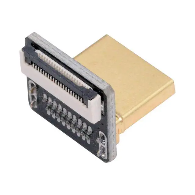 Alt view image 2 of 7 - 5pcs Standard HDMI Type-A Male Connector Up Angled 90 Degree Flat FPC 1080p Compatible with FPV HDTV Camera Multicopter Aerial Photography