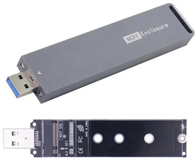 Main image of USB 3.0 to Single Protocol Channel B/M-Key M.2 SATA 2280 2260 2242 2230 SSD External PCBA Case Conveter Adapter Enclosure ASM1153E Chipset