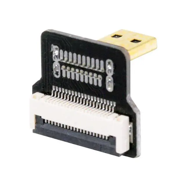 Alt view image 2 of 7 - 5pcs Micro HDMI Type-D Male Connector Down Angled 90 Degree Flat FPC 1080p Compatible with FPV HDTV Camera Multicopter Aerial Photography