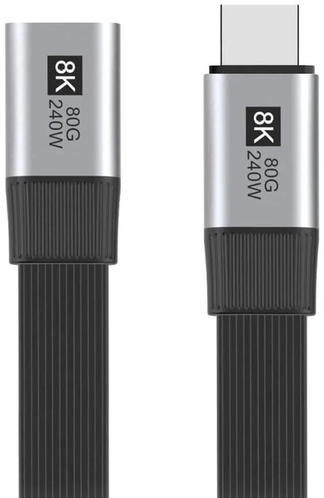 Main image of 20cm USB5.0 80Gbps Flat Slim FPC Male to Female Extension Cable 240W 16K 8K 60Hz 5K Compatible with 40Gbps USB4.0 Thunderbolt3/4/5