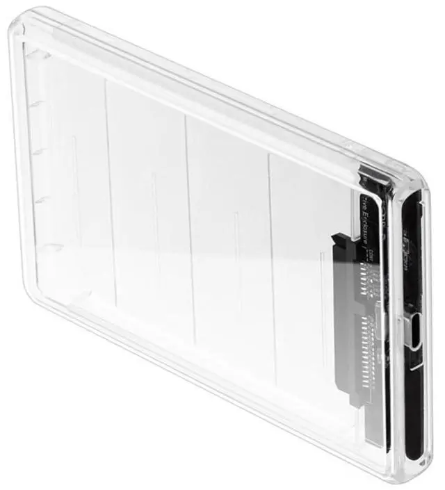 Main image of 5Gbps USB 3.0 USB-C Type-C to 2.5 Inch SATA 7+15PinSSD HDD External Hard Disk Enclosure for Laptop Desktop (Transparent)