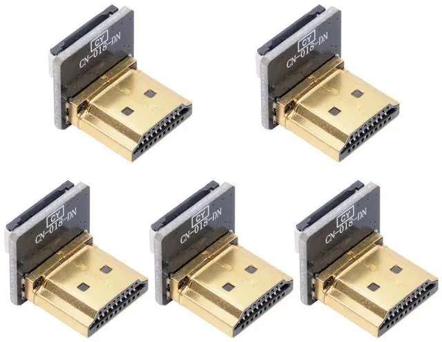 Main image of 5pcs Standard HDMI Type-A Male Connector Down Angled 90 Degree Flat FPC 1080p Compatible with FPV HDTV Camera Multicopter Aerial Photography