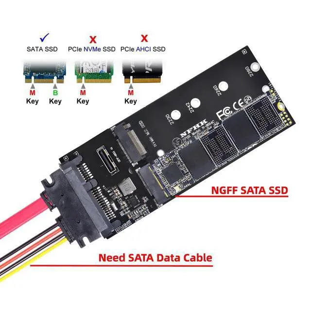 Alt view image 2 of 7 - Oculink SFF-8612 8611 to U.2 Kit M-Key to NVME PCIe SSD and NGFF to SATA Adapter for Mainboard