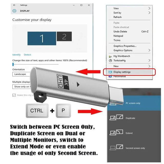 Alt view image 2 of 7 - USB-C Virtual Display Adapter USB4.0 USB5.0 DDC EDID Dummy Plug Type-C Headless Ghost Emulator Compatible with Thunderbolt3/4/5 Silver Color (4K@60Hz)