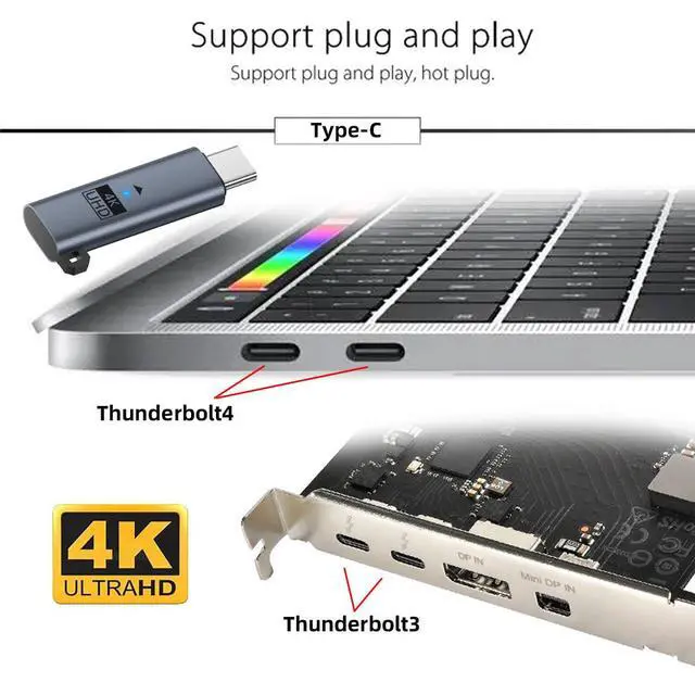 Alt view image 6 of 7 - USB-C Virtual Display Adapter USB4.0 USB5.0 DDC EDID Dummy Plug Type-C Headless Ghost Emulator Compatible with Thunderbolt3/4/5 Blue (4K@60Hz)