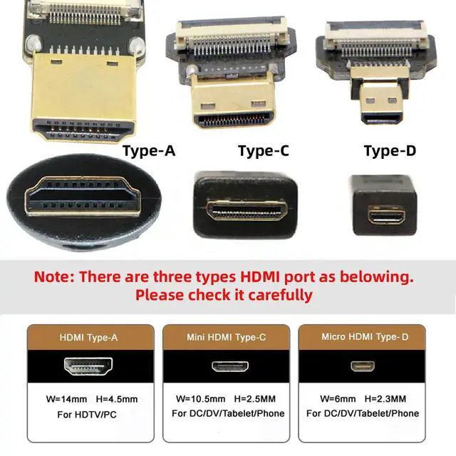 Alt view image 5 of 7 - 5pcs Micro HDMI Type-D Male Connector Straight Type Flat FPC 1080p Compatible with FPV HDTV Camera Multicopter Aerial Photography