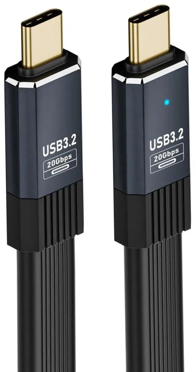 Main image of USB4 Cable 20Gbps Flat Slim FPC Cable USB-C Type-C with 100W and 8K@60Hz 5K@60Hz USB4.0 Compatible with Thunderbolt3/4 (50cm)