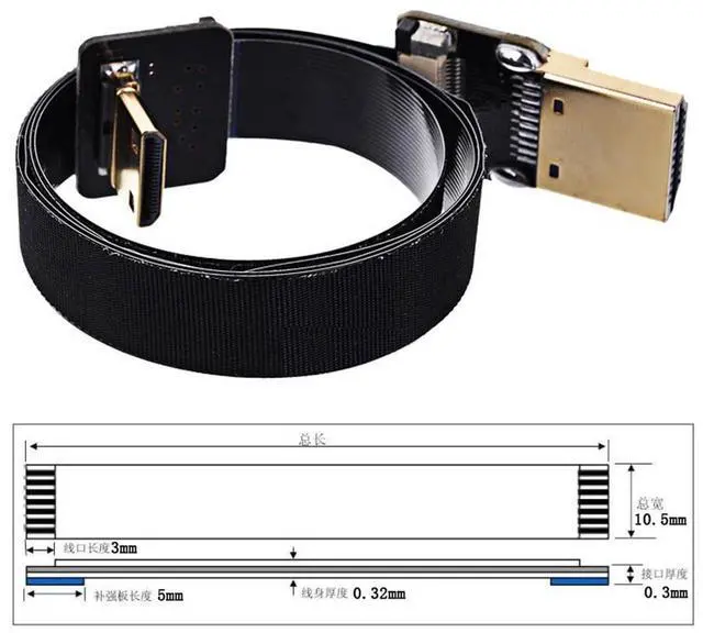 Alt view image 6 of 7 - 5pcs FPC Ribbon Flat Cable 0.5mm Pitch 20pin for HDMI Flat FPC 1080p Compatible with FPV HDTV Camera Multicopter Aerial Photography (80cm)