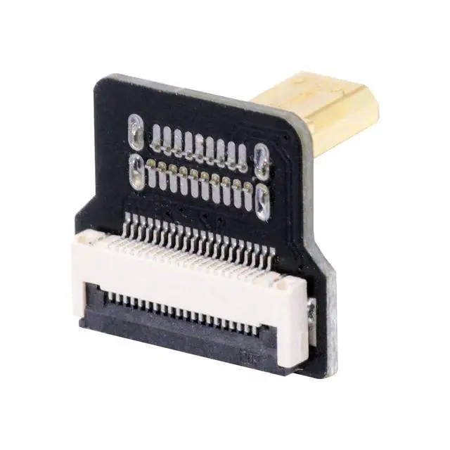 Alt view image 2 of 7 - 5pcs Micro HDMI Type-D Male Connector Up Angled 90 Degree Flat FPC 1080p Compatible with FPV HDTV Camera Multicopter Aerial Photography