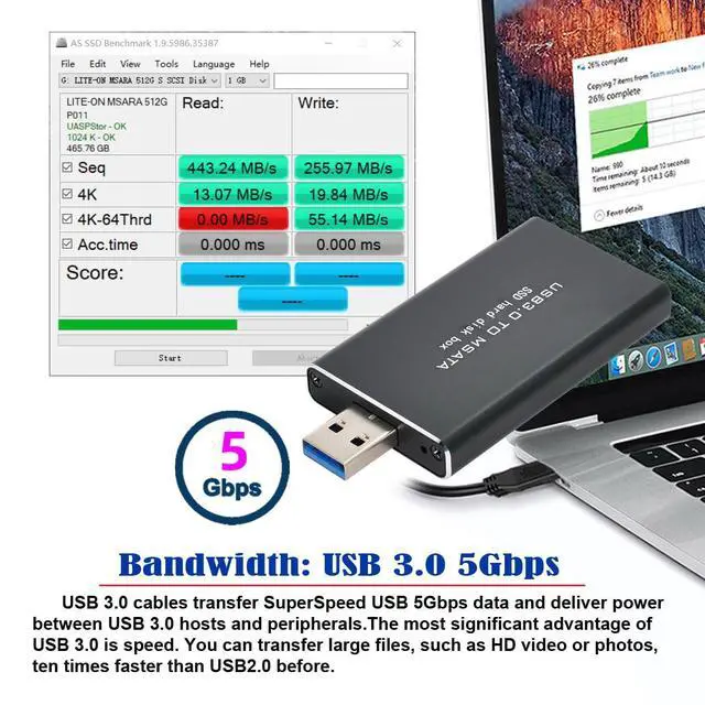Alt view image 2 of 7 - 50Pin Mini PCI-E mSATA SSD to USB 3.0 Type-A External PCBA Conveter Adapter 5Gbps Pen Driver Card Enclosure with Case