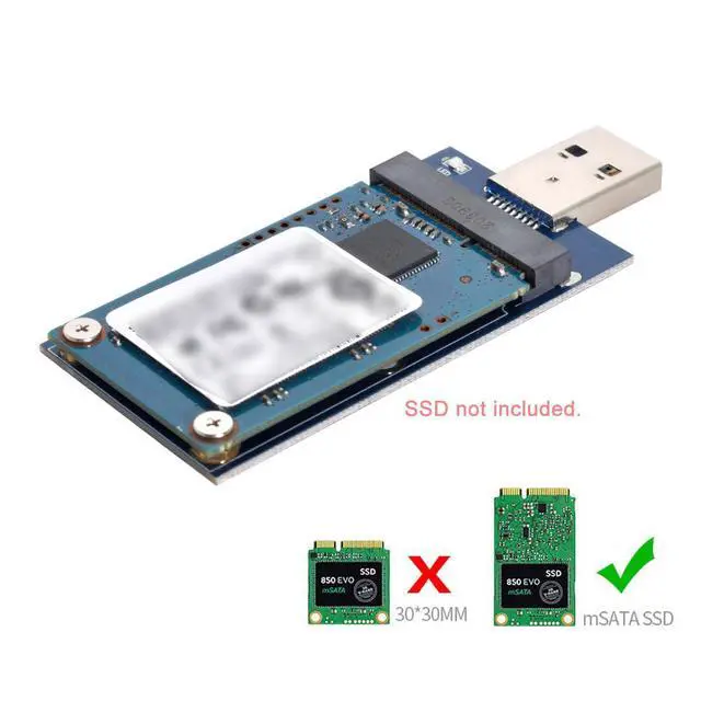 Alt view image 3 of 7 - 50Pin Mini PCI-E mSATA SSD to USB 3.0 Type-A External PCBA Conveter Adapter 5Gbps Pen Driver Card Enclosure with Case