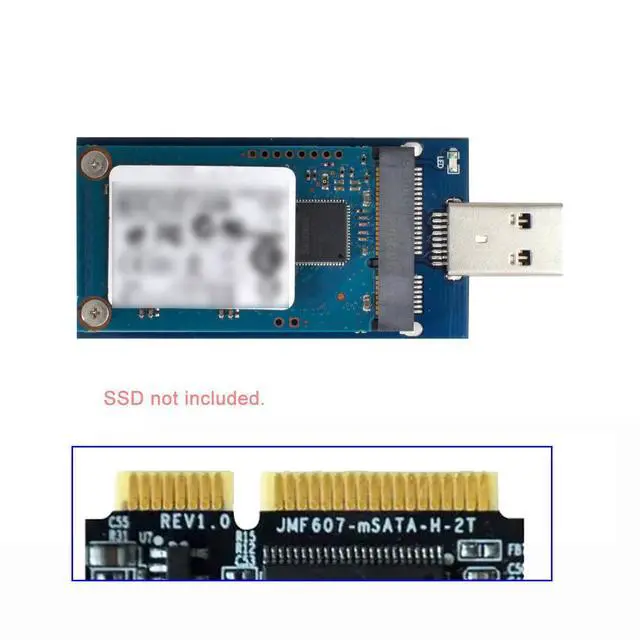 Alt view image 4 of 7 - 50Pin Mini PCI-E mSATA SSD to USB 3.0 Type-A External PCBA Conveter Adapter 5Gbps Pen Driver Card Enclosure with Case