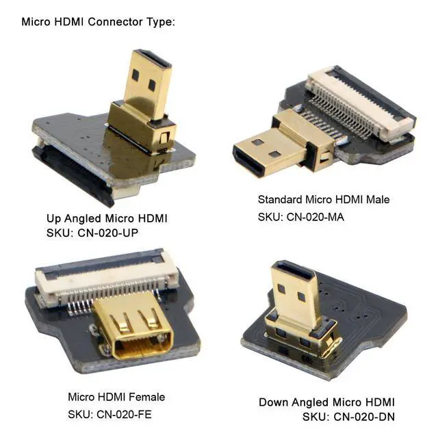 Alt view image 3 of 7 - 5pcs Micro HDMI Type-D Female Flat FPC Connector Straight Type 1080p Compatible with FPV HDTV Camera Multicopter Aerial Photography