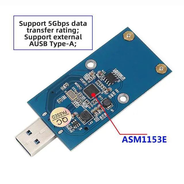 Alt view image 6 of 7 - 50Pin Mini PCI-E mSATA SSD to USB 3.0 Type-A External PCBA Conveter Adapter 5Gbps Pen Driver Card Enclosure with Case