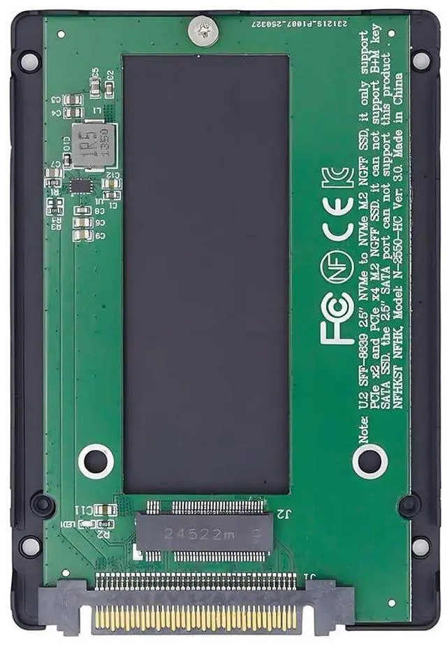 Main image of SFF-8639 NVME U.2 to M.2 M-Key PCIe SSD Case Enclosure for Mainboard Compatible with SSD 750 p3600 p3700